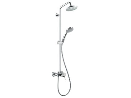 sprchový systém Showerpipe, so stenovou batériou, 4-polohová ručná sprška, CROMA 160, chróm