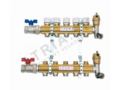 Zostava rozdeľovač/zberač - bez skrine - 1"xEK; 2cestný; mosadz  IVAR.CS 553 DRS