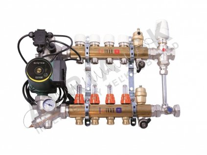 DUAL-MIX - zostava pre kombináciu vykurovania - skriňa P-MAX 2 - 1"xEK; 2cestný; mosadz  IVAR.CI 557 VP