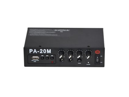 Zesilovač SHOW PA-20M, 20W/4Ω, prehrávač MP3