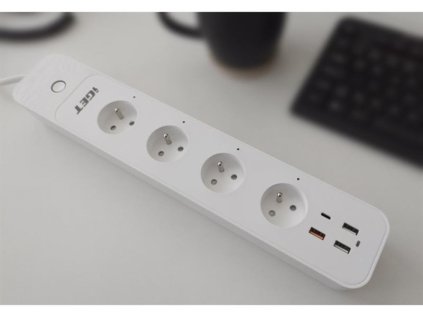 Smart predlžovací kábel 3 zásuvky 1,5m iGET Home Power 4 USB WiFi