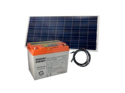 Solárny set batérie GOOWEI ENERGY OTD75 (75Ah, 12V) a solárny panel Victron Energy 115Wp/12V