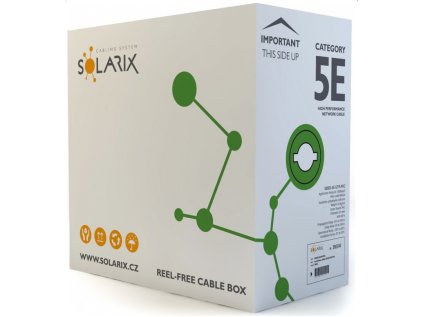 Solarix kabel CAT5E UTP drát 305m PVC, SXKD-5E-UTP-PVC