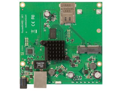 MikroTik RouterBOARD RBM11G, Dual Core 880MHz CPU, 256MB RAM, 1x Gbit LAN, 1x miniPCI-e, ROS L4