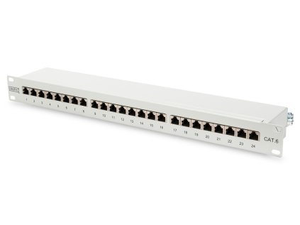 DIGITUS Patch panel DN-91624S, 19'' 24 portů Cat6, STP stíněný, 1U, šedý