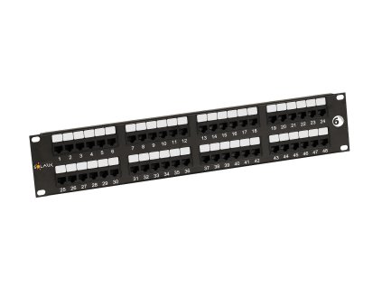 Solarix patch panel 48 x RJ45 CAT6 UTP 350 MHz černý 2U, SX48-6-UTP-BK