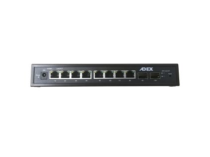 ADEX AD1000-8GPDM-2FM Reverzní PoE Switch 8x Gbit Port, 2xSFP, Web Managed, Metal