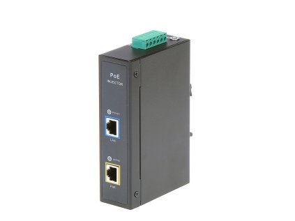 MaxLink DIN30 PoE injektor - 12-48VDC, 802.3af/at, 55V, 550mA, 30W, 1Gbit