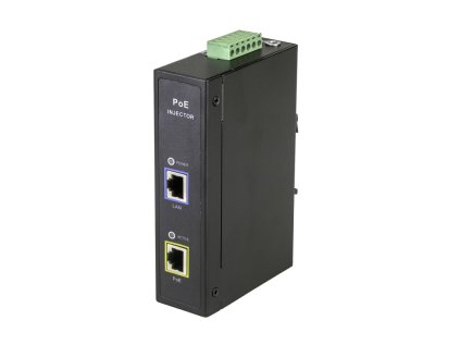 MaxLink DIN60 PoE injektor - 12-48VDC, 802.3af/at/bt, 55V, 1.1A, 60W, 1Gbit