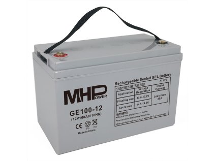 MHPower GE100-12 Gelový akumulátor 12V/100Ah, Terminál T3 - M8, Deep Cycle