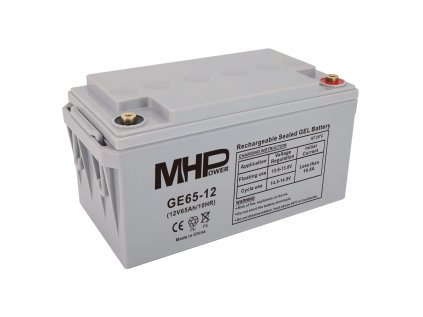 MHPower GE65-12 Gelový akumulátor 12V/65Ah, Terminál T1 - M6, Deep Cycle