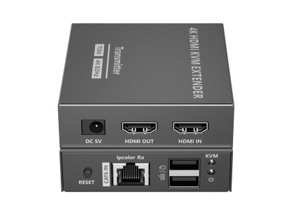 PremiumCord HDMI 2.0 KVM extender Ultra HD 4kx2k@60Hz na 70m s přenosem USB