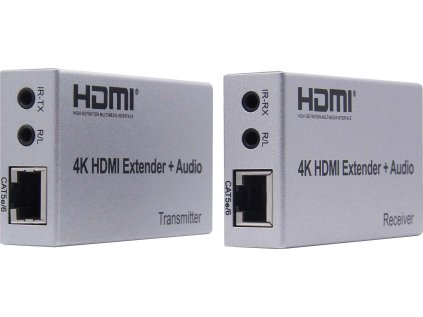 PremiumCord 4K HDMI extender na 100m přes Cat5e/Cat6, přenos Irda a Audio výstupy