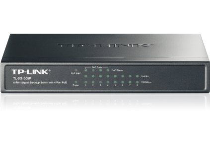 Switch TP-Link TL-SG1008P 8x GLAN, 4xPOE, 56W, kov