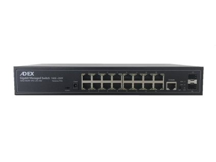 Switch Adex ADS216GRP-VPO-2FO-RM managovateľný, 16x GLAN, 15x PoE-in reverzný, 1x PoE-out, 2x SFP