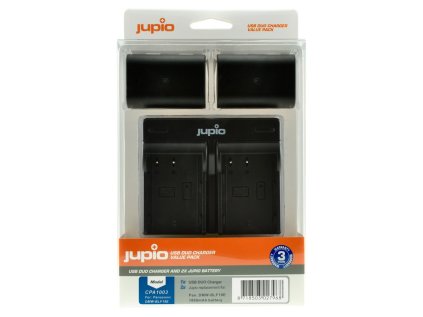 Set Jupio 2x DMW-BLF19E 1860mAh + USB duálna nabíjačka