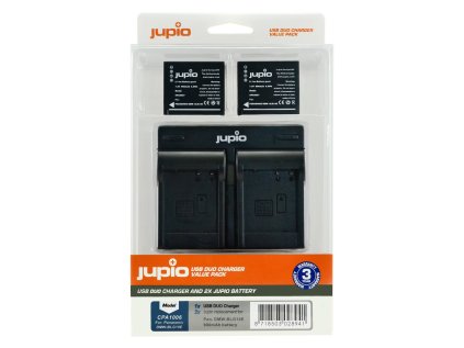 Set Jupio 2x DMW-BLG10 - 900 mAh + USB duálna nabíjačka