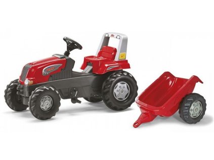 Hračka Rolly Toys Šliapací traktor Junior s vlečkou červený akčný