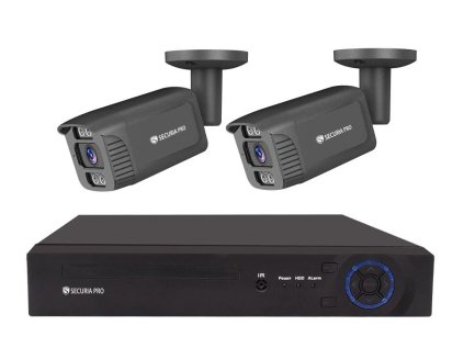 Kamerový set Securia Pro NVR2CHV5S-B IP, 5Mpx, 2 kamery, PoE NVR, čierna