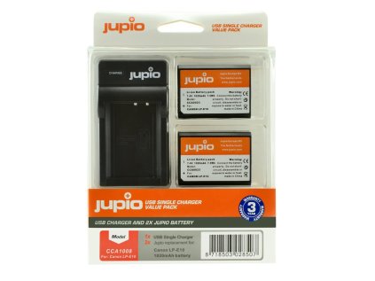 Set Jupio 2x LP-E10 1020 mAh + USB nabíjačka