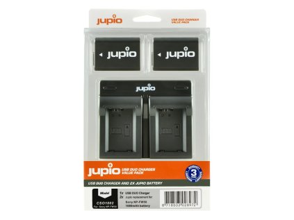 Set Jupio 2x baterie NP-FW50 - 1030 mAh + duálna nabíjačka