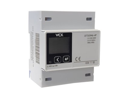 Elektroměr 3F na DIN lištu třífázový VCX DTS-1946-4P, MODBUS -RS485, 230V, 5 (100)A