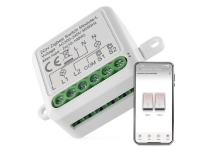 GoSmart prepínací modul IP-2104SZ, ZigBee, 2-kanálový (nevyžaduje N-vodič)