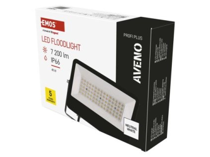 LED reflektor AVENO čierny, 48W neutrálna biela