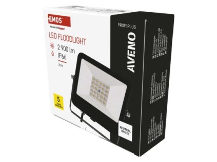 LED reflektor AVENO čierny, 20W neutrálna biela