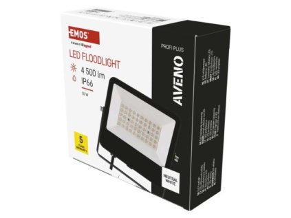 LED reflektor AVENO čierny, 30W neutrálna biela