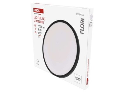 LED prisadené svietidlo FLORI okrúhle, čierné, 22W, neutrálna biela