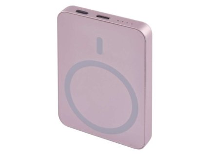 Power bank EMOS WI 522, 5 000 mAh, 20 W+Wireless, lososová