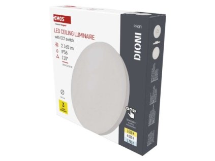 LED prisadené svietidlo DIONI, kruhové, biele, 18W, CCT