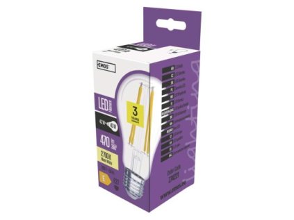 LED žiarovka Filament A60 4,2W E27 teplá biela