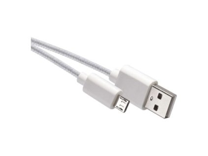 USB kábel 2.0 A/M - micro B/M 1m biely