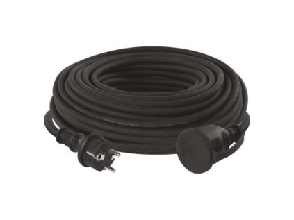 Vonkajší predlžovací kábel 30 m / 1 zásuvka / čierny / guma-neoprén / 230 V / 1,5 mm2