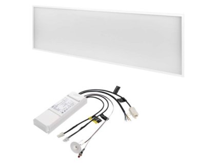 LED panel 30×120, obdĺžnikový vstavaný biely, 40W neut.b.UGR, Emergency