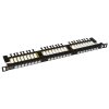 Solarix patch panel 24 x RJ45 CAT6 UTP s vyvazovací lištou černý 0,5U, SX24HD-6-UTP-BK