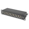 DIGITUS Patch panel, CAT6, 10", 12xSTP RJ45, černá