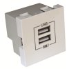 45439_SBR: Dvojitá USB nabíjačka, 2-moduly, biela (do vypredania zásob)