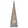 LED pyramída drevená, 36 cm, 2x AA, vnútorná, teplá biela, časovač